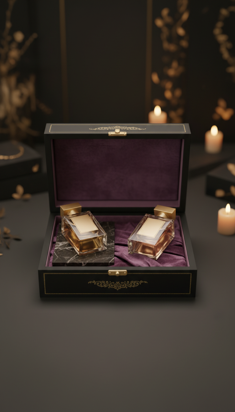 Velvet Sanctuary Gift Box Gold Embossing