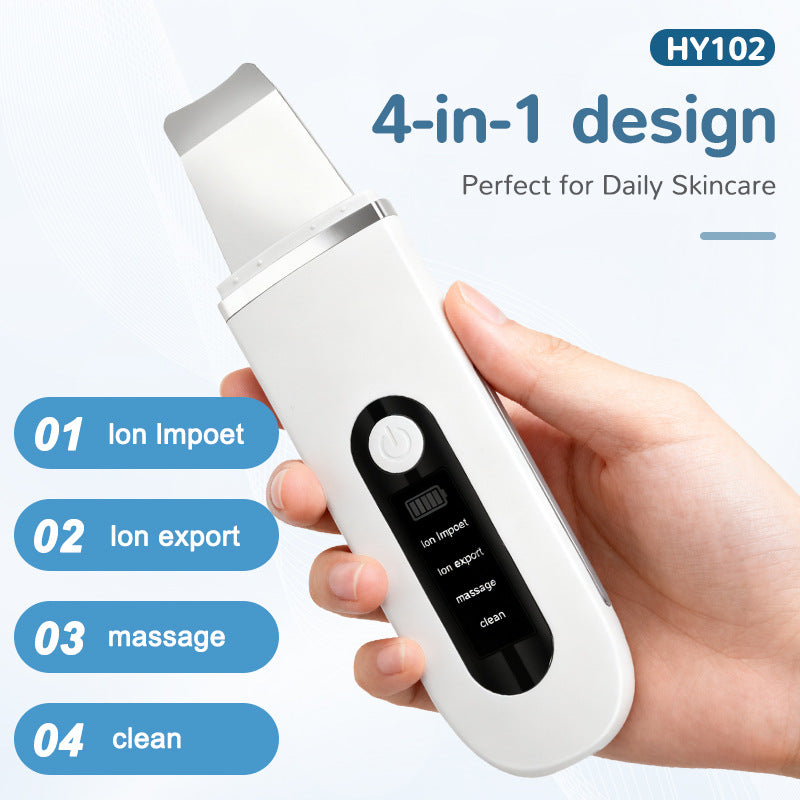 Facial skin scrubber spatula head close-up